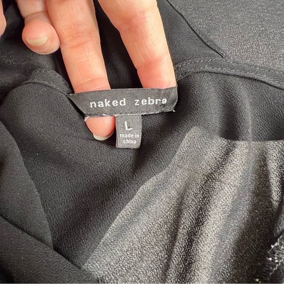 Naked Zebra Black Cowl Neck Camisole Tank – Minimalist Essential – Size large - Picture 3 of 5